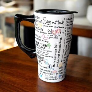 Spoontiques Ceramic Travel Mug Positive Affirmations Design DISPLAY PIECE